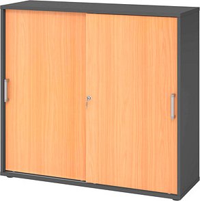HAMMERBACHER Schiebetürenschrank 1753S, V1753S/G/6/CE buche, grafit 2 Fachböden 120,0 x 40,0 x 110,0 cm