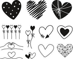 HEYDA Motivstempel-Set Herzen, 1 St.