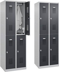 CP Spinde Basic Plus anthrazitgrau, lichtgrau 088355-20 S10001, 4 Schließfächer 60,0 x 50,0 x 185,0 cm