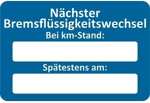 EICHNER Aufkleber Nächster Bremsflüssigkeitswechsel bei, blau/weiß, 250 St.