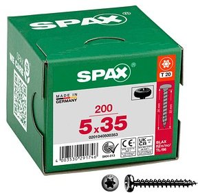 SPAX® Universalschrauben T20 Halbrundkopf BLAX 0201040500353 5 mm x 35 mm, 200 St.
