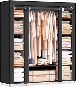 SONGMICS Stoffschrank, LSF03H schwarz 150,0 x 45,0 x 175,0 cm, 1 St.