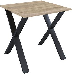 VCM my office Lona Schreibtisch sonoma-eiche quadratisch, X-Fuß-Gestell schwarz 80,0 x 80,0 cm