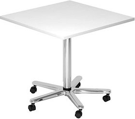 HAMMERBACHER VST88 Stehtisch höhenverstellbar quadratisch Spanplatte weiß 80,0 x 80,0 x 72,0 - 114,0 cm, 1 St.