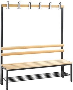 CP Garderobenbank mit Haken und Schuhrost Basic 8051-110 S10000 buche Holz 150,0 cm