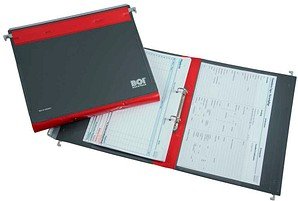 BOI Patienten-Dokumentations-Hängemappe Kunststoff rot DIN A4 1x 2 Ringmechanik, 10 St.