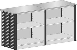 SCHULTE Thekenmodul-Set MULTIplus gerade, mit Arbeitsplatte, schwarz, lichtgrau 211,2 x 78,0 x 103,5 cm