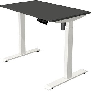 Thumbnail - Kerkmann Move 1 elektrisch höhenverstellbarer Schreibtisch anthrazit rechteckig, T-Fuß-Gestell weiß 100,0 x 60,0 cm