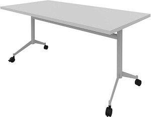 Quadrifoglio Mehrzwecktisch Pop-up grau, alu rechteckig, T-Fuß-Gestell alu, 160,0 x 80,0 x 74,0 cm