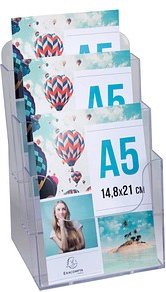 Exacompta Tischprospekthalter Office Exacryl transparent DIN A5 3 Fächern 18,1 x 15,4 x 28,0 cm, 1 St.
