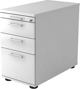 HAMMERBACHER Gradeo Standcontainer weiß 4 Auszüge 42,8 x 80,0 x 72,0 - 76,0 cm