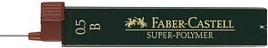 FABER-CASTELL SUPER-POLYMER Feinminen-Bleistiftminen schwarz B 0,5 mm, 12 St.