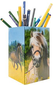 HERMA Stiftehalter Pferdewiese Karton 8,0 x 8,0 x 13,5 cm