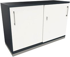 fm Schiebetürenschrank Oldenburg, 4260649683460 weiß, lavagrau 1 Fachboden 120,0 x 44,2 x 78,1 cm