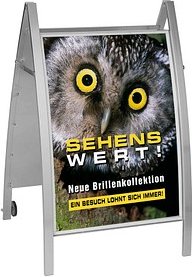 Kerkmann Kundenstopper Boston silber DIN A1 2 Fächer 72,0 x 70,0 x 115,0 cm, 1 St.