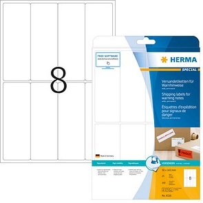 Thumbnail - HERMA Versandetiketten 8326 weiß 50,0 x 142,0 mm, 25 Blatt