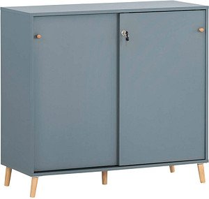 Thumbnail - MÖBELPARTNER Schiebetürenschrank 500, 701789 blaugrau 1 Fachboden 100,1 x 41,0 x 92,6 cm