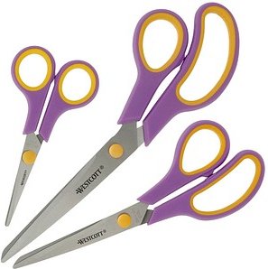 WESTCOTT Papierscheren-Set Easy Grip, 3 St.