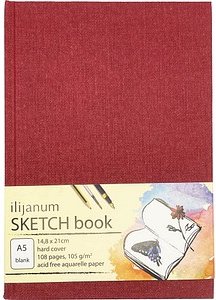 Ilijanum Skizzenbuch DIN A5 blanko, weinrot Hardcover 54 Seiten, 1 St.