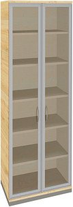 fm Aktenschrank Sidney, 4260267329368 königsahorn, Acrylglas klar 5 Fachböden 80,0 x 44,2 x 222,1 cm