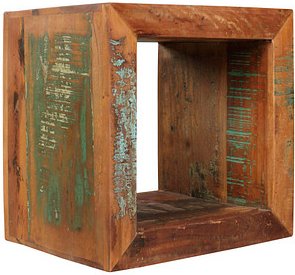 WOHNLING Beistelltisch quadratisch Massivholz braun 45,0 x 35,0 x 45,0 cm, 1 St.