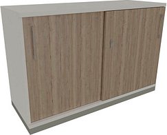 fm Schiebetürenschrank Oldenburg, 4260649683187 weiß, eiche natur 1 Fachboden 120,0 x 44,2 x 78,1 cm