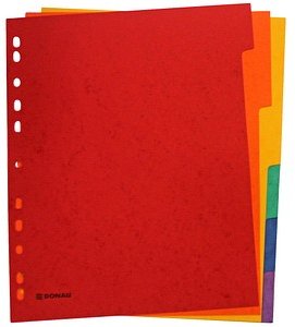 DONAU Register DIN A4+ Überbreite 6 rot, orange, gelb, grün, blau, lila 6-teilig, 1 Satz