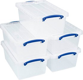 5 Really Useful Box Aufbewahrungsboxen 5x 10,2 l transparent 40,5 x 26,0 x 16,0 cm