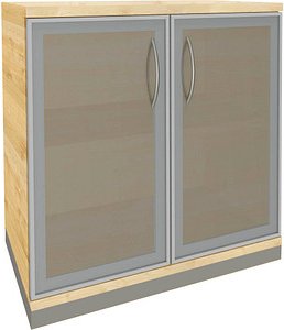 fm Aktenschrank Sidney, 4260267329276 königsahorn, Acrylglas satiniert 1 Fachboden 80,0 x 44,2 x 78,1 cm