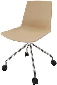 Thumbnail - Quadrifoglio Besucherstuhl Clue beige, weiß Kunstleder