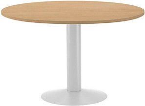 rocada Mehrzwecktisch eiche rund, Säulenfuß silber, 120,0 x 120,0 x 72,0 cm