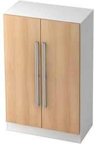 Thumbnail - HAMMERBACHER Aktenschrank Akandia, V7550/W/E/NU weiß, eiche 2 Fachböden 80,0 x 42,0 x 127,0 cm