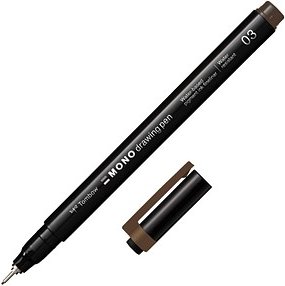 Tombow MONOdrawing Fineliner braun 0,35 mm, 1 St.