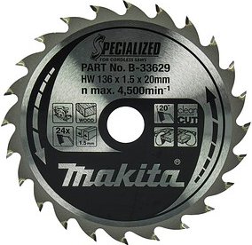 makita B-33629 SPECIALIZED Kreissägeblatt 136,0 mm, 24 Zähne, 1 St.