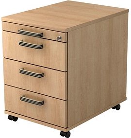 Thumbnail - HAMMERBACHER Haziender Rollcontainer eiche 4 Auszüge 42,8 x 58,0 x 59,0 cm