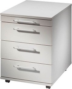 HAMMERBACHER Basic 1606 Rollcontainer lichtgrau 4 Auszüge 42,8 x 58,0 x 59,0 cm