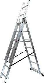 SZ Metall Vielzweckleiter silber 3x 7 Sprossen, H: 409,0 cm