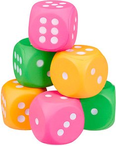 relaxdays Schaumstoffwürfel grün, orange, pink , 6 St.