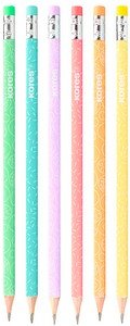 Kores® GRAFITOS Pastel Bleistifte HB farbsortiert mit Radierer, 6 St.