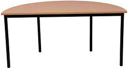 Gürkan Mehrzwecktisch buche halbrund, Vierkantrohr schwarz, 120,0 x 60,0 x 75,0 cm