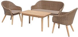 Thumbnail - Garden Pleasure Sitzgruppe PUEBLO, natur Kunststoff, Holz, 4-teilig