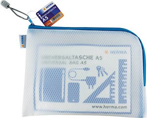 Thumbnail - HERMA Reißverschlussbeutel transparent/blau, 1 St.