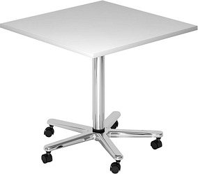 HAMMERBACHER VST88 Stehtisch höhenverstellbar quadratisch Spanplatte lichtgrau 80,0 x 80,0 x 72,0 - 114,0 cm, 1 St.