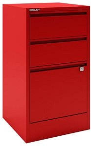 BISLEY Home Hängeregistraturschrank kardinalrot 3 Schubladen 41,3 x 40,0 x 67,2 cm