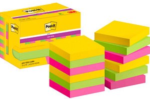 Thumbnail - Post-it® Super Sticky Carnival Haftnotizen extrastark 654MTDR farbsortiert, 12 Blöcke