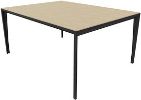 Quadrifoglio Konferenztisch X5 eiche rechteckig, Vierkantrohr grau, 160,0 x 120,0 x 75,0 cm