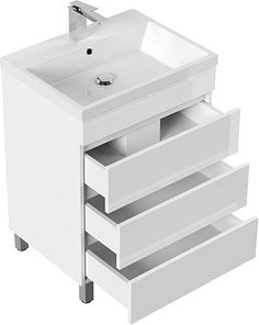 Thumbnail - POSSEIK Waschbecken mit Unterschrank FELLINI 60 weiß glanz 60,0 x 48,0 x 83,5 cm