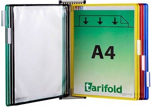 Thumbnail - tarifold Wand-Sichttafelsystem 414109 DIN A4 farbsortiert mit 10 St. Sichttafeln
