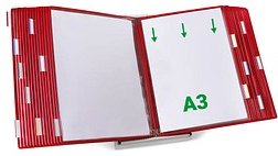 Thumbnail - tarifold Sichttafelsystem 433303 DIN A3 rot mit 30 St. Sichttafeln, 1 St.
