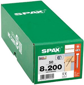 SPAX® Holzbauschrauben T40 Zylinderkopf WIROX 1221010802005 8 mm x 200 mm, 50 St.